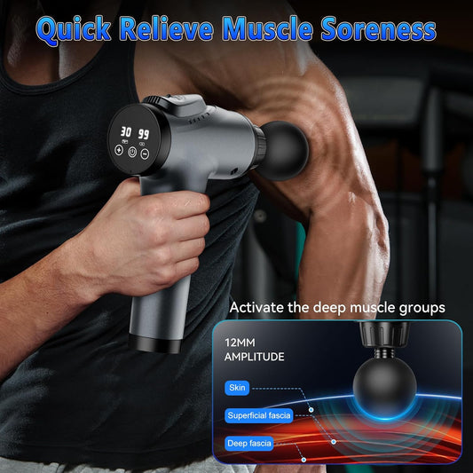 Massage Gun, Muscle Massage Gun for Athletes Handheld Electric Deep Tissue Back Massager